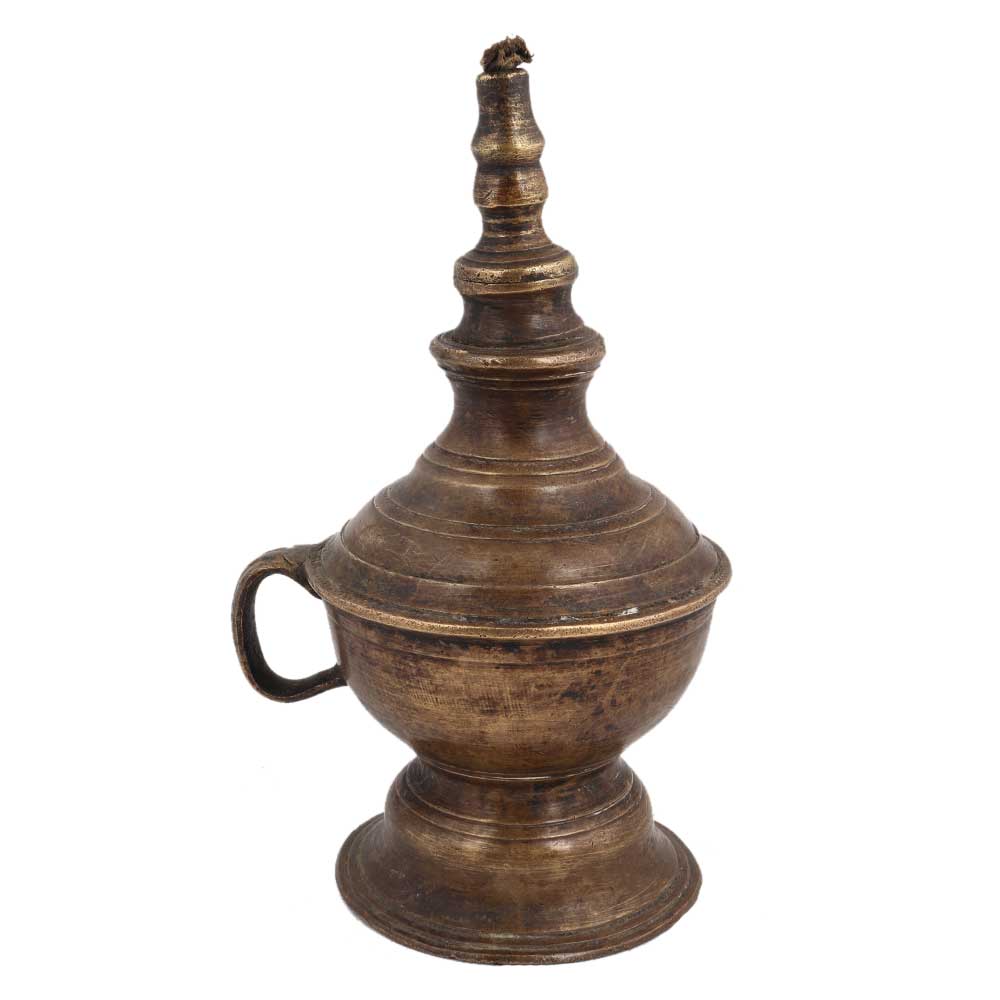 Vintage Brass Household Single Wick Oil Lamp