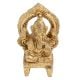 Brass Ganesha Idol Blessing Sitting On Chowki