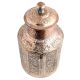 Copper Storage Box Chased Leafy  Design Knob Finial Lid