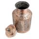 Copper Storage Box Chased Leafy  Design Knob Finial Lid
