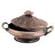 Carved Kashmiri Copper Rice Bowl Handles And Lid