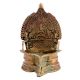 Brass Kamakshi vilakku Oil Lamp With Lakshmi And Two Jumbo Elephants
