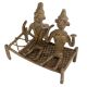Two Tribal Men Figurines Sitting On Charpai