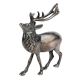 Brass Standing Deer Statue With Huge Antlers And Black Finish