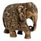 Engraved Brass Elephant Statue Trunk Up Showpiece