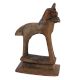 Brass Tribal Horse Figurine Statute On Rectangular Base