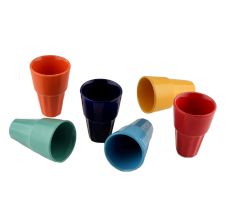 Decorative Handcraft Ceramic Multicolour Tea Cups in Set of 6