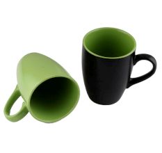 Decorative Handcraft Ceramic Black & Green Coffee Mug in Set Of 2