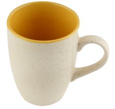 Decorative Handcraft Ceramic White & Yellow Coffee Mug