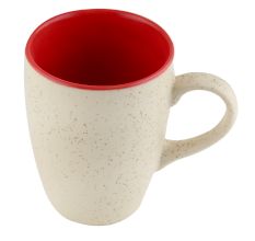 Decorative Handcraft Ceramic Coffee Mug In White & Red