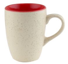 Decorative Handcraft Ceramic Coffee Mug In White & Red