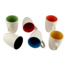 Decorative Handcraft Ceramic Multicolour Coffee Mug In Set Of 6