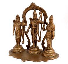 Brass Ram Sita Laxman & Hanuman Murti Rama Darbar Statue