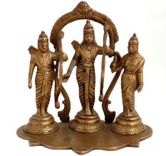 Brass Ram Sita Laxman & Hanuman Murti Rama Darbar Statue
