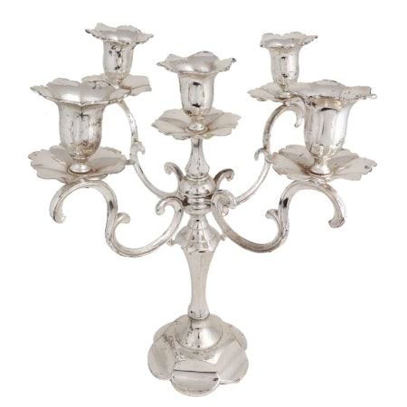 Brass 5 Candlestick Holder Branch Design