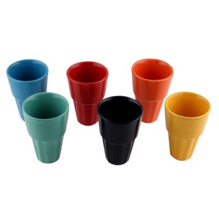 Designer Handcraft Ceramic Multicolour Tea Cup ins Set of 6