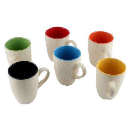 Decorative Handcraft Ceramic Multicolour Coffee Mug In Set Of 6