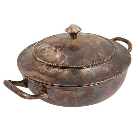 Brass Rice Serving Pot With Lid And Handles