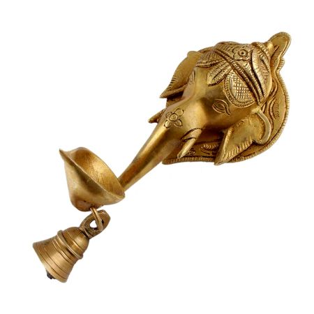 Brass Ganesha Wall Hanging Diya Hanging Bell