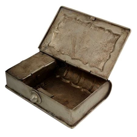 Floral Design Multi Storage Box In White Metal