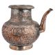 Copper Tea Pot  Floral Design Engraved Pot With Spout
