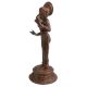 Brass Lady Statue With Handheld Mirror