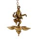 Brass Lord Ganesha Four Wicks Hanging Lamp Or Diya