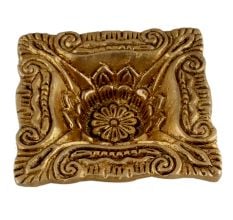 Brass Carved Square Shaped Oil Lamp Festival Decoration Diya