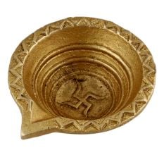 Brass Diya Oil Lamp Swastika Diwali Decoration