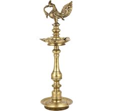 Auspicious Brass Peacock Diya Oil Lamp Diwali Decoration