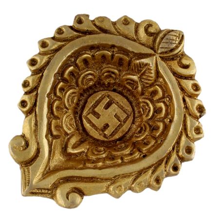 Heart Shaped Swastika Diwali Oil Lamp
