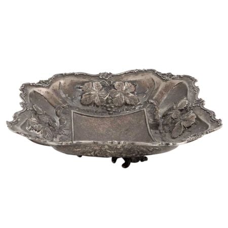 Silver Fruit Tray In White Metal