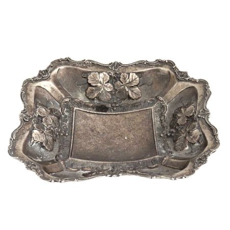 Silver Fruit Tray In White Metal