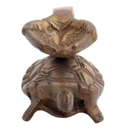 Akhanad Brass Oil Diya On Turtle Back