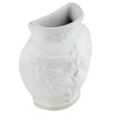 White Ceramic Planter Pot Witih Small Black Dots