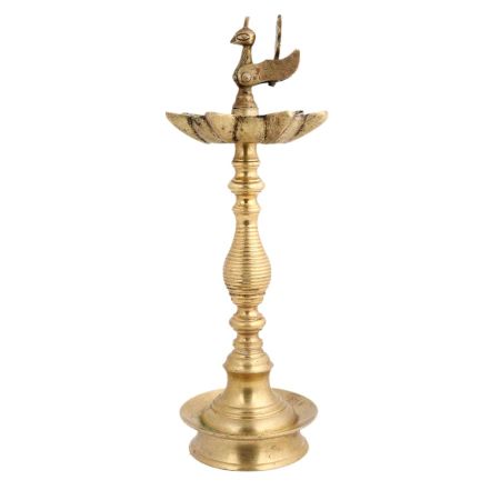 Brass Peacock South Indian Oil Lamp Diwali Decoration