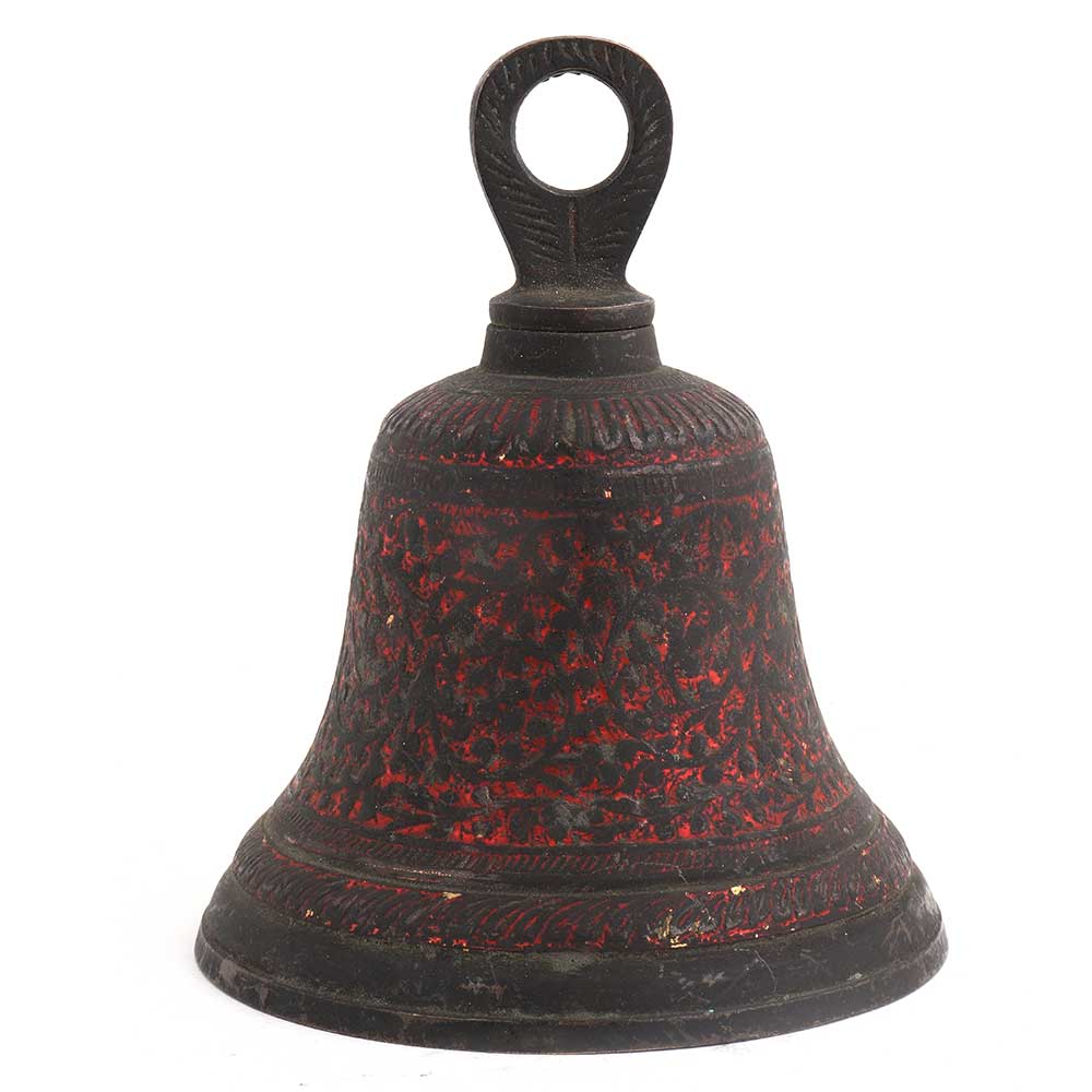 Brass Colored Engraved Big Bell For Temple
