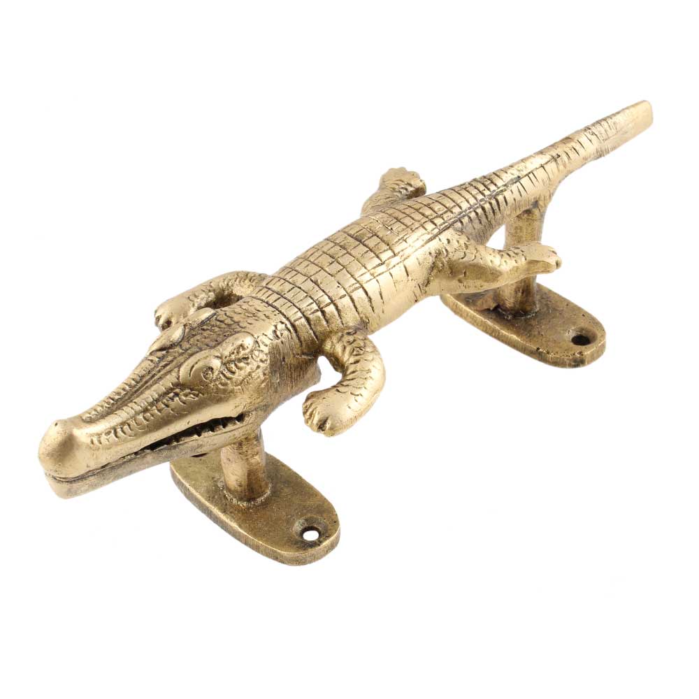 Crocodile Vintage Antique Finish Handmade Brass Door Pull Handle Wall Home Decor 