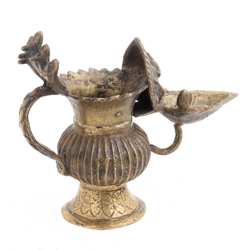 Brass Ganesha Nepali Art Ghee Oil Lamp