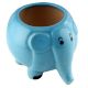 Hand Crafted Ceramic Blue Round Elephant Planter Pot