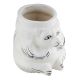 White Ceramic Hand Painted Lion Face Flower Pot