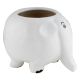 White Ceramic Fat Elephant Table Top Planter