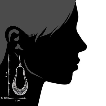 92.5 Sterling Silver Long Classic  Dangle Earrings