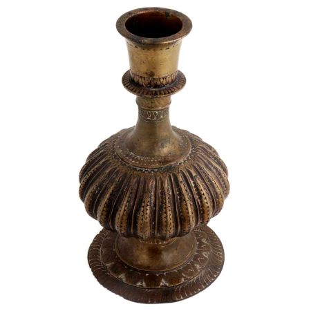 Brass Fluted Design Engraved Traditional Indian Hookah Base