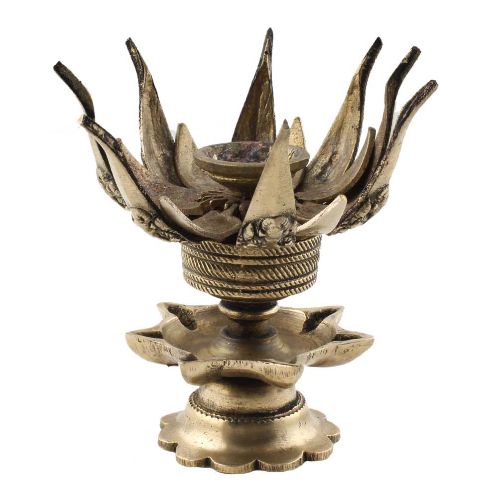 Lotus Shape Brass Candle Holder, Brass Oil Lamp Candle