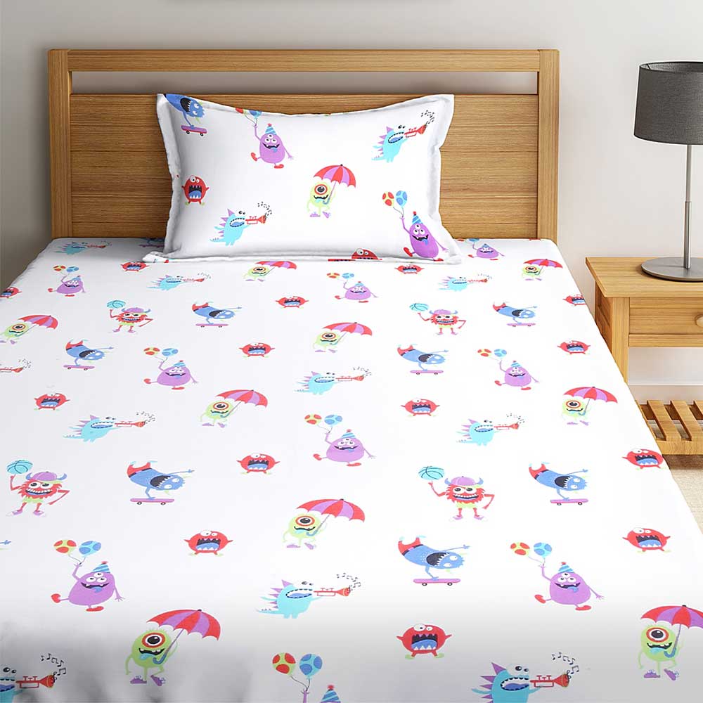 Details about   Nirwana decor Daisy Double Bed Kids Bedsheet with 2 Pillow Covers