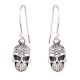 Human Skull 92.5 Sterling Silver Halloween Earrings
