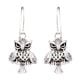 92.5 Sterling Silver Owl Drop & Dangle Earring