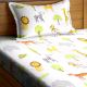 SWHF Chic Home Kids 180 TC Cotton Single Bedsheet with One Pillow Covers (Zoo)