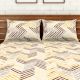 Spaces 104 TC Cotton Double Bed Sheet with 2 Pillow Covers In Brown